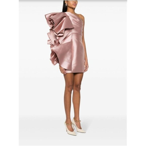 Solace London The Rio One Shoulder Mini Dress in Pink NWT - Size 4 - Picture 10 of 11